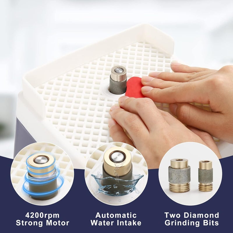 Godora Stained Glass Grinder & Glass Cutting Oil, Mini Stained Glass Kit with 5/8" & 1" Grinder Bits, Widely Used for Glass Processing Arts and Decoration - Image 2